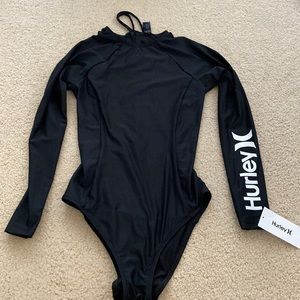 Hurley long sleeve one piece swim, rashguard suit. NWT small